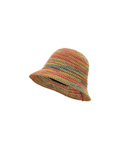 Haila - Rainbow Yarn Woven Summer Bucket Hat