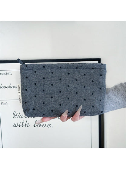 Cosbai - Polka Dot Felt Cosmetic Pouch