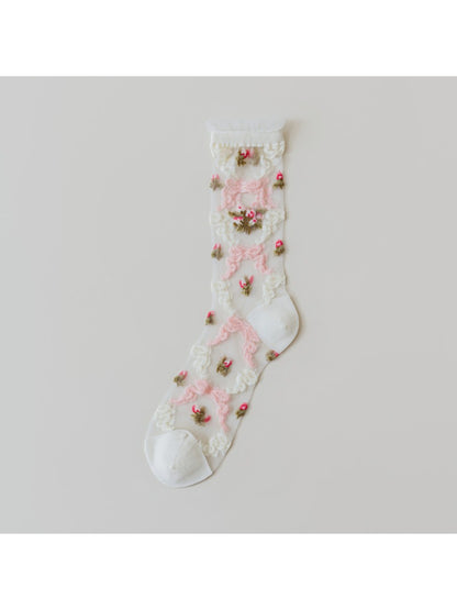 Rufia - Sheer Floral Lace Crew Socks product image 3