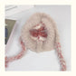 Haila - Striped Plush Knitted Beanie with Ear Flaps