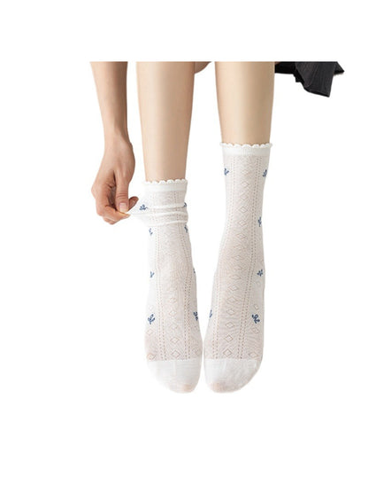 Rufia - Mixed Texture Knit Crew Socks product image 1