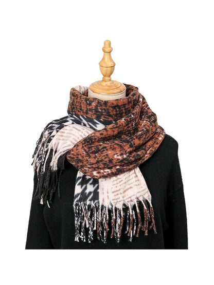 Scarvii - Geometric Pattern Tassel Winter Scarf