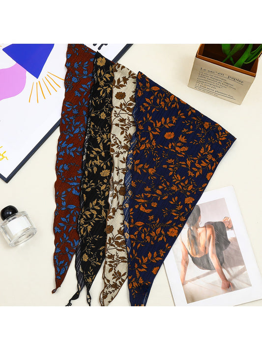 Scarvii - Vintage Fall Botanical Triangle Bandana