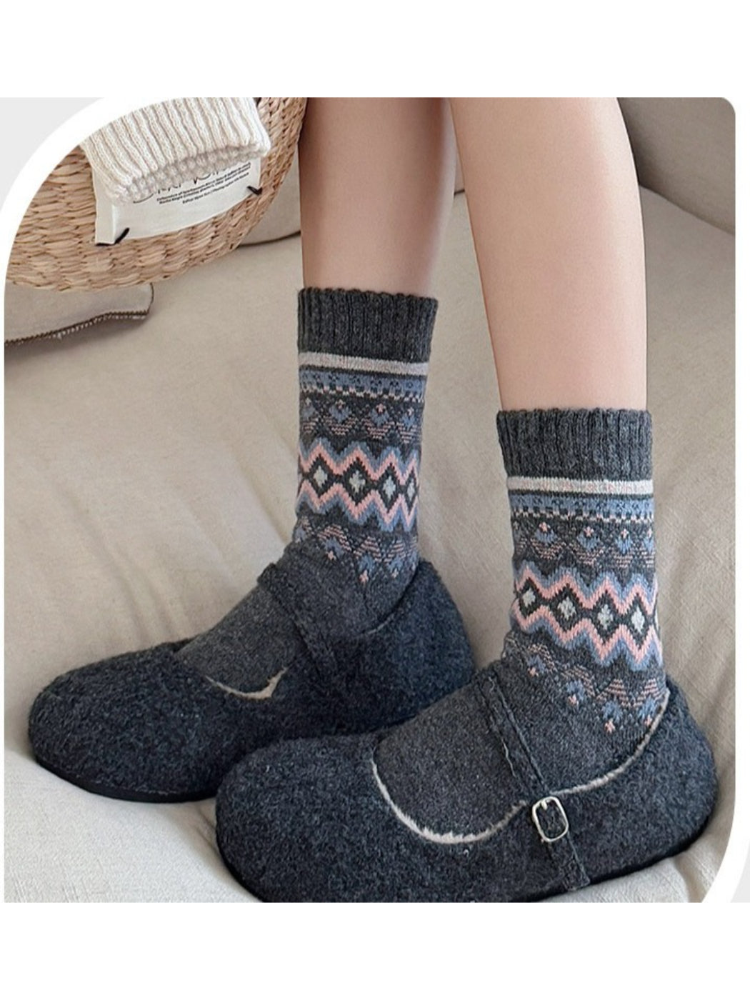 Rufia - Classic Fair Isle Crew Socks