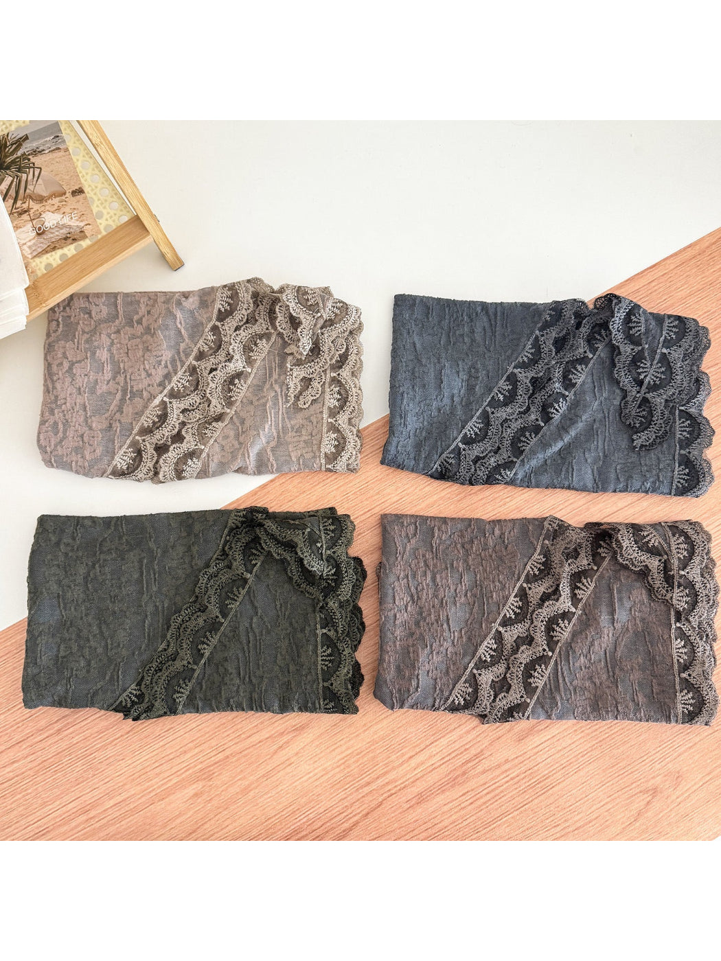 Scarvii - Lace Edge Triangle Scarf