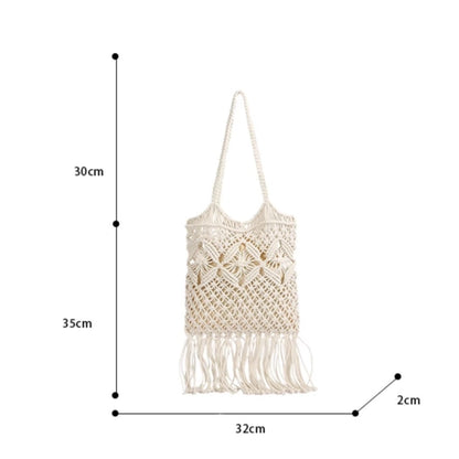 Cosbai - Boho Fringe Crochet Shoulder Bag