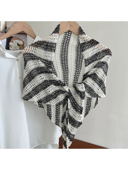 Scarvii - Lightweight Striped Triangle Scarf Wrap