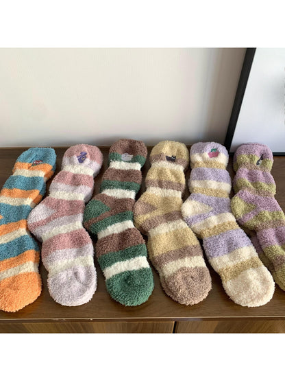 Rufia - Womens Winter Coral Fleece House Socks