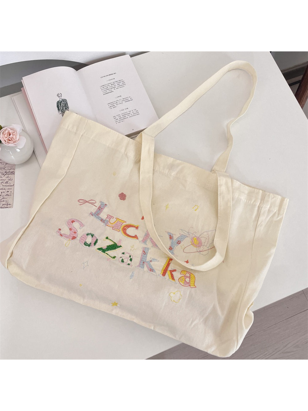 Cosbai - Colorful Embroidery Everyday Tote