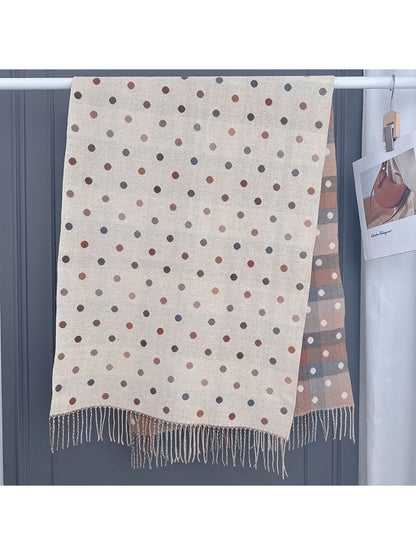 Scarvii - Reversible Soft Check Polka Scarf