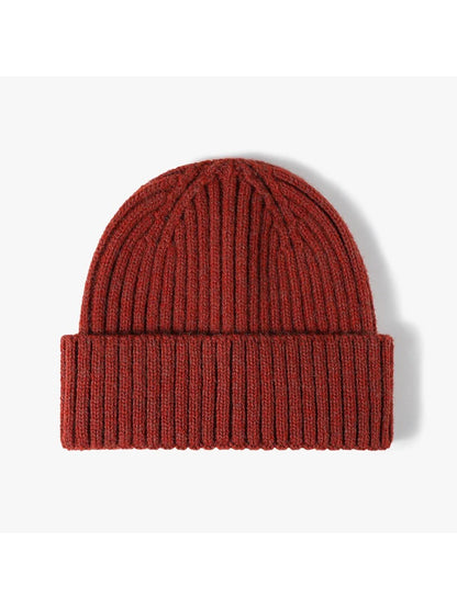 Haila - Solid Ribbed Cuffed Knit Beanie