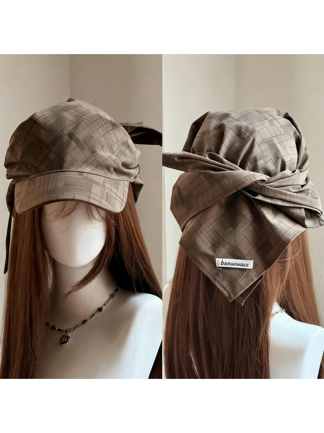 Haila - Punk Style Curved Brim Headscarf Cap