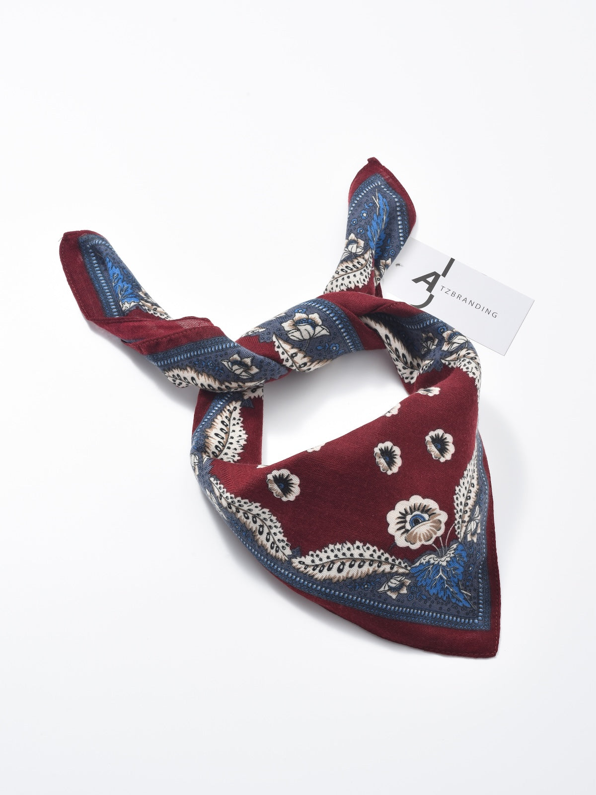 Scarvii - Retro Border Print Square Scarf