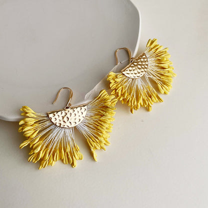 Earwish - Yellow Wheat Earrings - Bright & Vibrant
