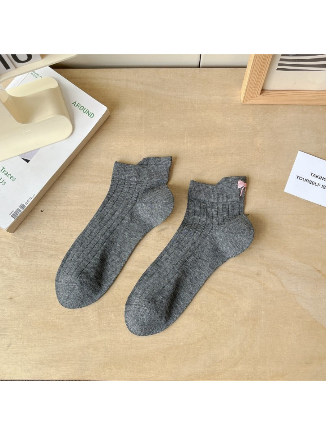 Rufia - Mini Bow Pattern Ribbed Ankle Socks product image 8