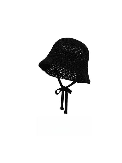 Haila - Solid Color Tie Detail Bucket Hat for Women