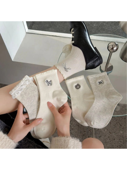 Rufia - Anime Cartoon Ribbed-Cuff ankle Socks