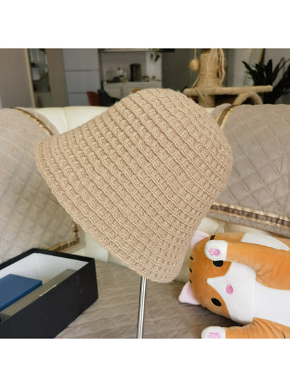 Haila - Waffle Texture Knit Bucket Hat