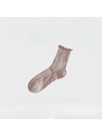 Rufia - Soft Knit Ruffle Cuff Crew Socks product image 5