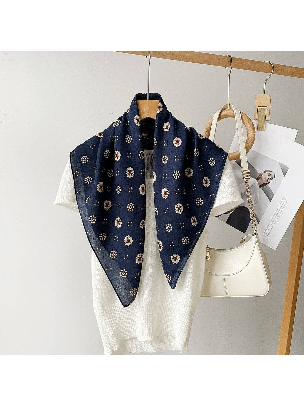 Scarvii - Geometric Medallion Print Square Scarf
