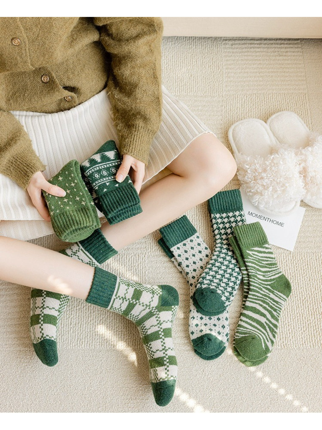 Rufia - Forest Pattern Crew Socks