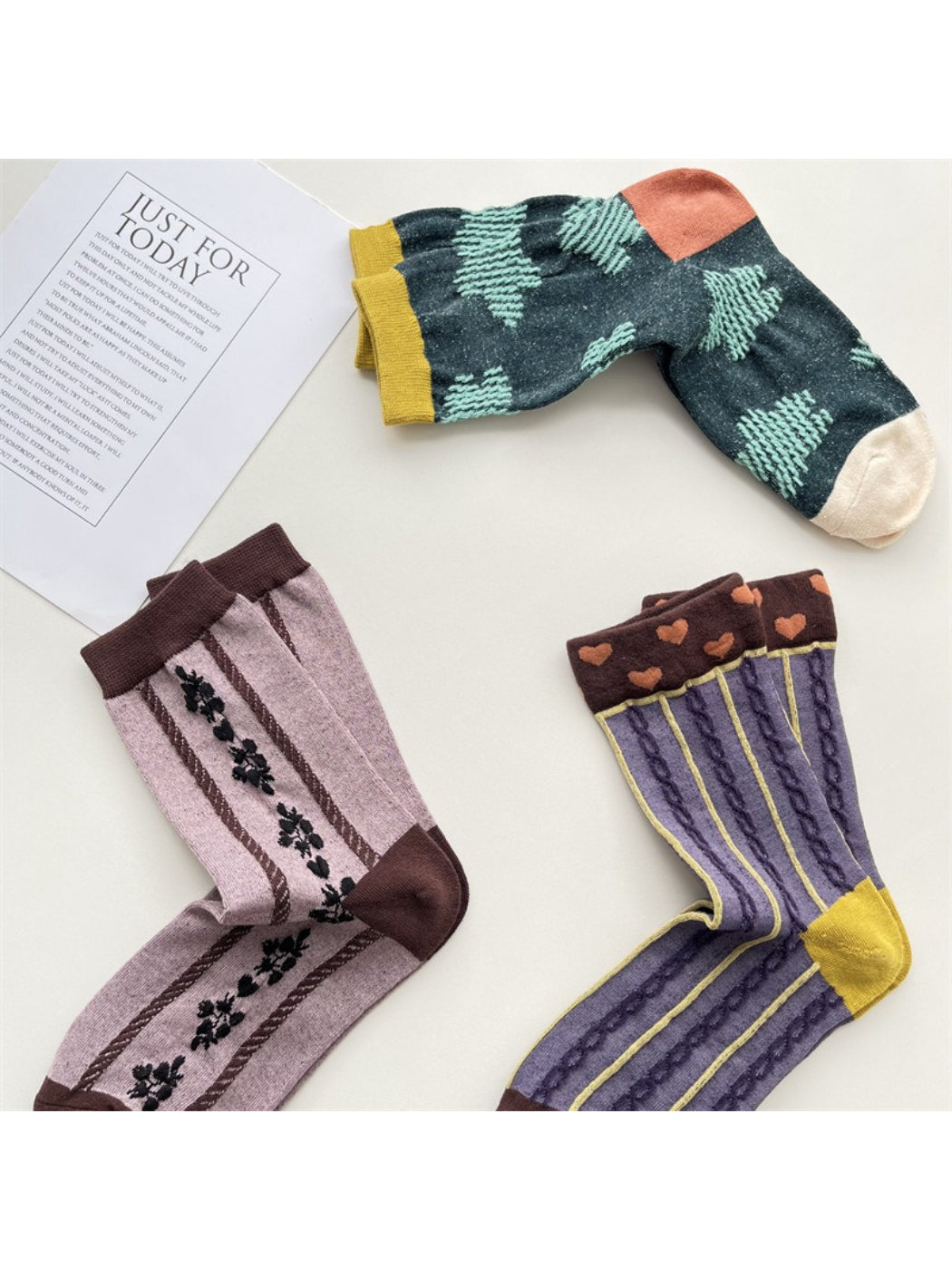 Rufia - Mixed Motif Crew Socks