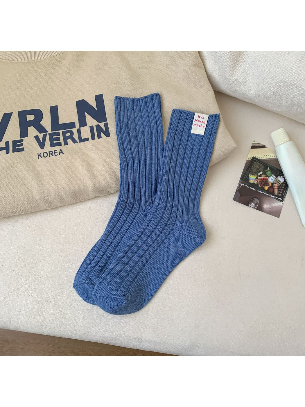 Rufia - Retro Ribbed Detail Crew Socks