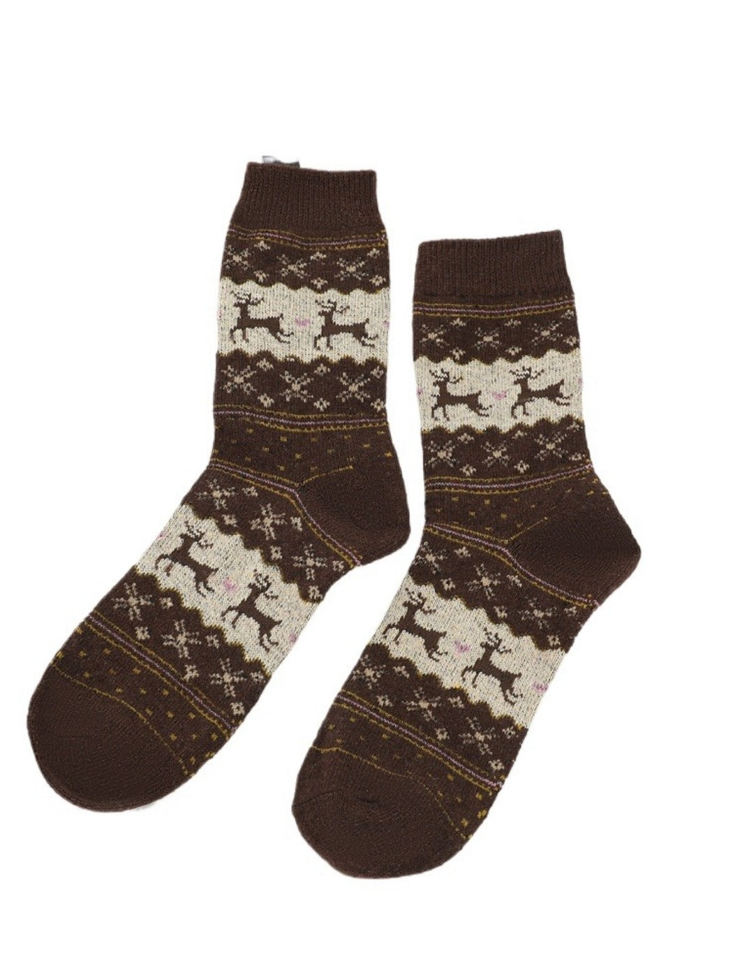 Rufia - Christmas Reindeer Snowflake Mid-Calf Socks - 5 Options