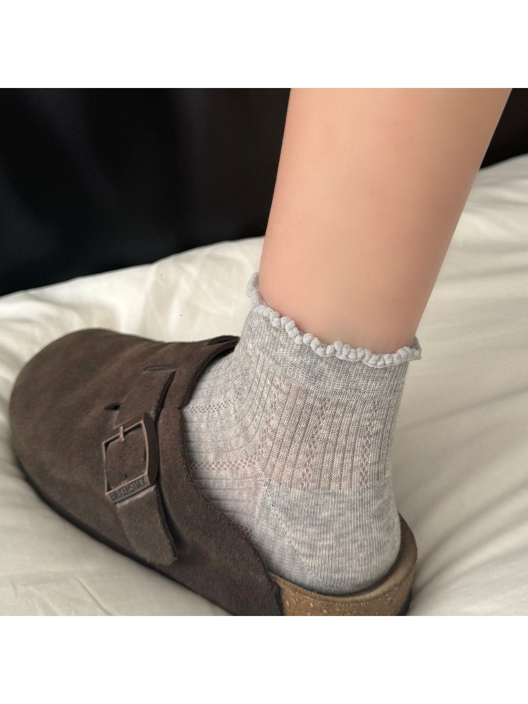 Rufia - Women's Ruffle Cuff Casual Mesh Socks