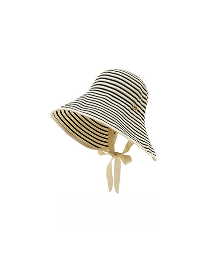 Haila - Wide Brim Striped Bucket Hat