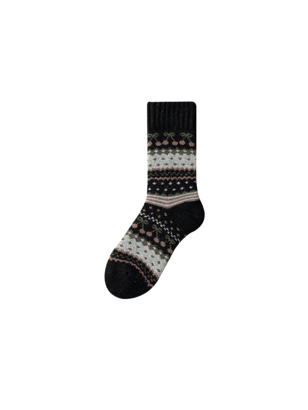 Rufia - Geometric Ribbed Cuff Crew Socks