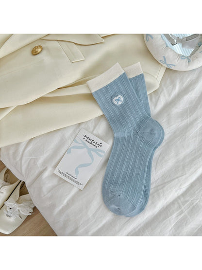 Rufia - Soft Ribbed Bow Accent Crew Socks product image 7