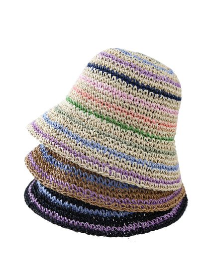 Haila - Multicolor Stripe Crochet Bucket Hat