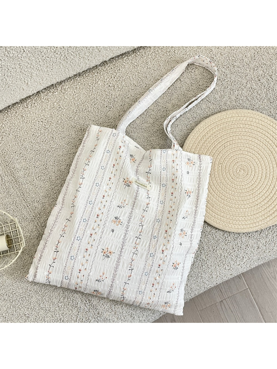 Side view of Cosbai Candy Color Shoulder Tote showing smooth texture