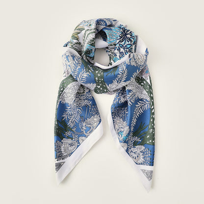 Scarvii - Botanical Print Lightweight Square Scarf