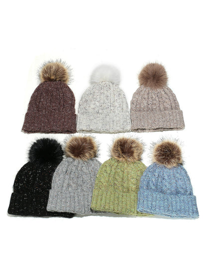 Haila Chunky Knit Pom Pom Beanie