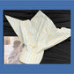 Haila striped tie back retro baseball cap angled view displaying overall design