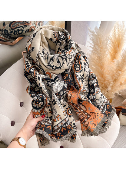 Scarvii – Paisley Print Fringe Scarf & Wrap