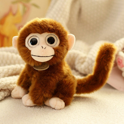 Kawai Realistic Monkey Plush Toy color options including GRAY, BROWN