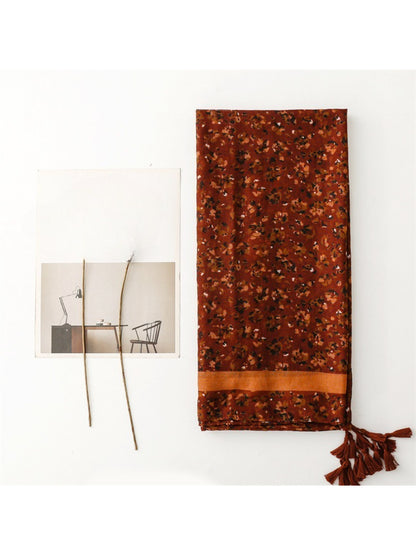 Scarvii - Small Floral Print Lightweight Scarf