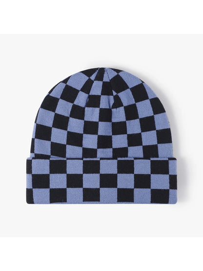 Haila - Checkerboard Cuffed Knit Beanie