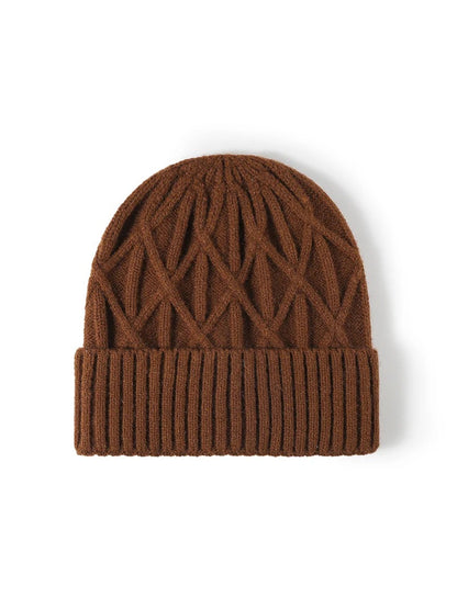 Haila - Chevron Textured Cuffed Knit Beanie