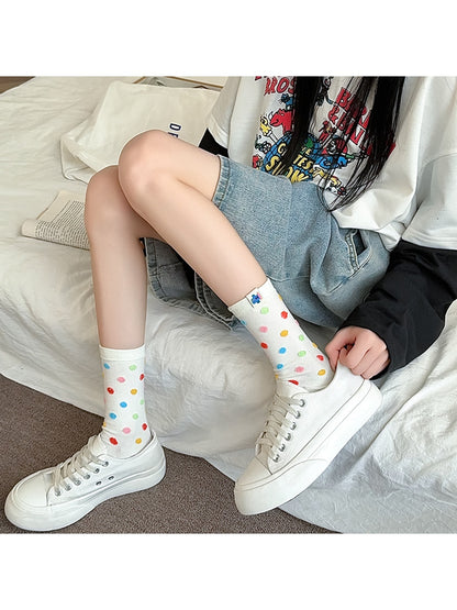Rufia - Playful Geometric Pattern Crew Socks