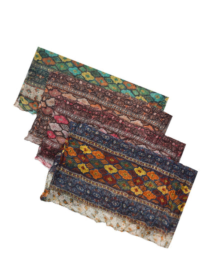 Scarvii - Vintage Print Crinkle Scarf