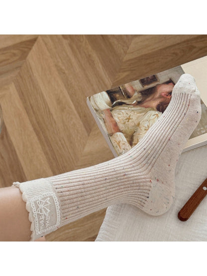 Rufia - Retro Simple Mid-Calf Socks - Sweet & Vintage