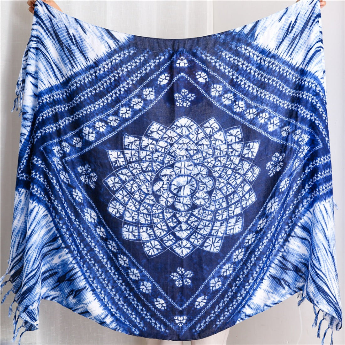 Scarvii - Boho Tie-Dye Teal Scarf