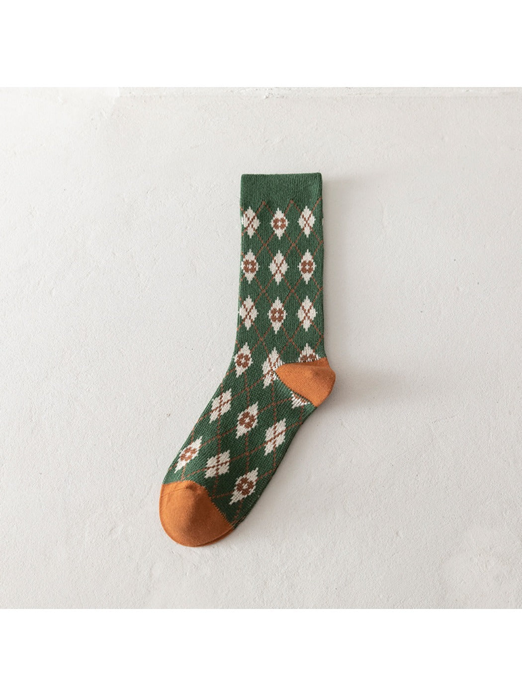 Rufia - Christmas Mid-Calf Socks with Geometric & Floral Pattern