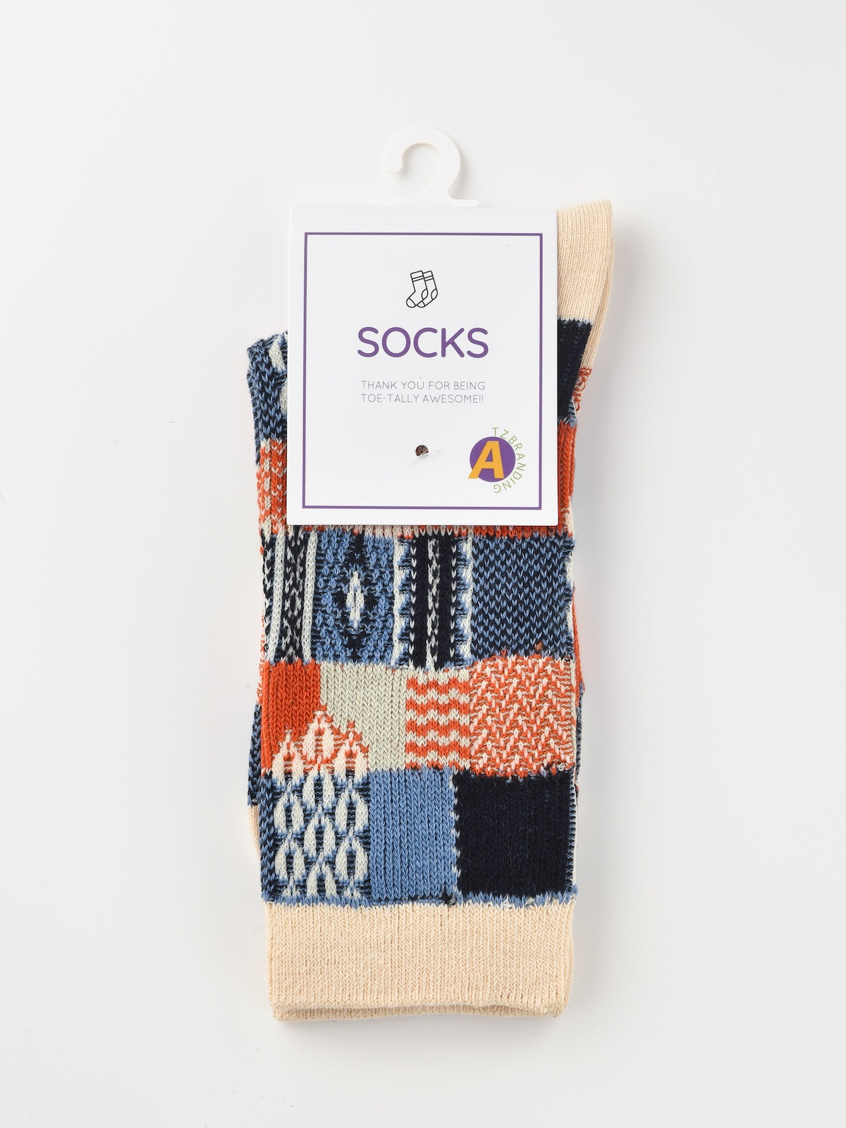 Rufia - Retro Plaid Colorblock Crew Socks