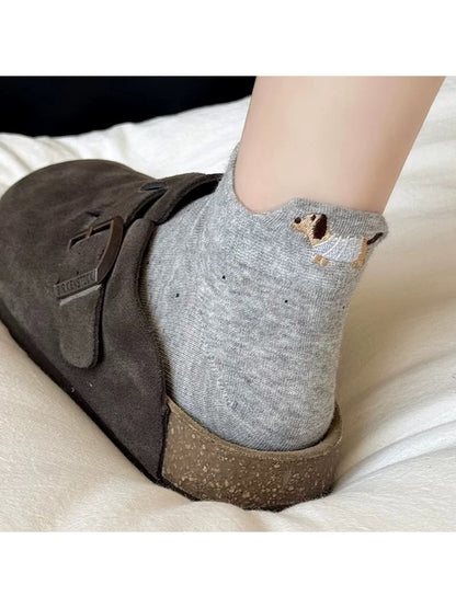 Rufia - Cute Dog Motif Women's Cartoon Ankle Socks