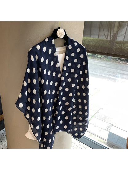 Scarvii - Elegant Polka Dot Print Shawl Scarf